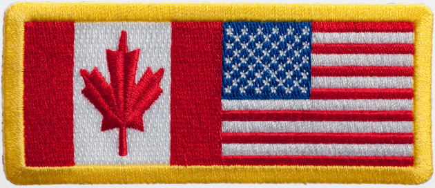 USA and Canada friendship flag patch.