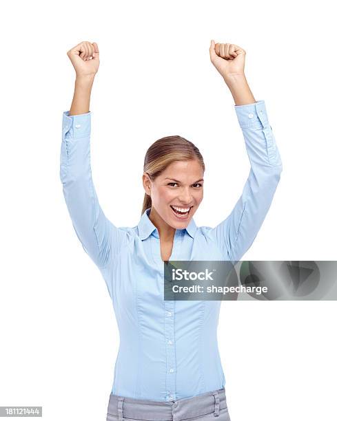 Victory В Прошлом — стоковые фотографии и другие картинки Женщины - Женщины, Рубашка с пуговицами, Поднятая вверх рука - кисть руки