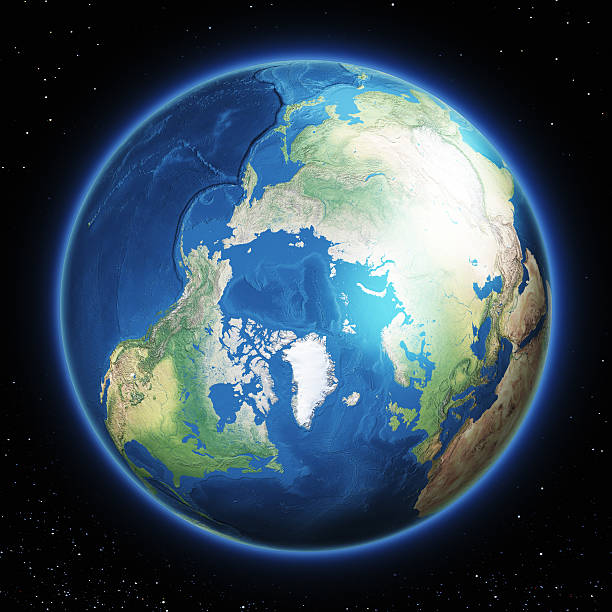 Earth North Pole Earth and space full of stars north pole map stock pictures, royalty-free photos & images