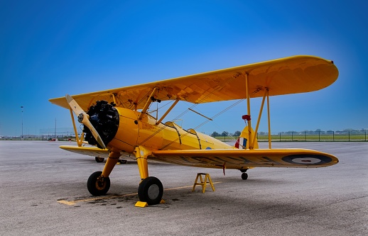 Boeing Stearman PT-17 Kaydet Biplane Trainer on Tarmac