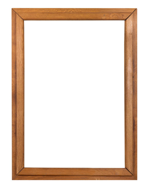 istock Empty wooden photo frame on white background 1811234017