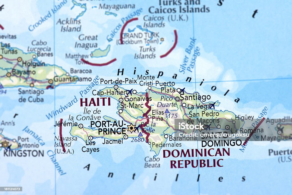 Haiti And Dominican Republic Stock Photo - Download Image Now - Map