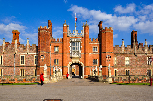 London, UK - April 2018: Hampton Court palace in Richmond