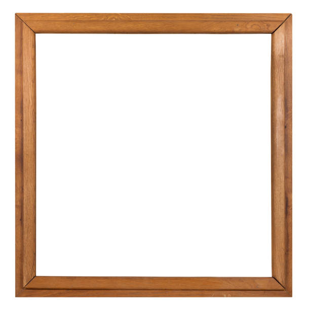 istock Empty wooden photo frame on white background 1811241605