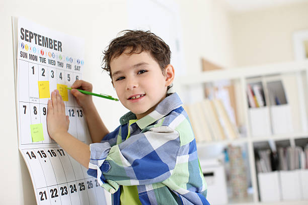 vuelta a la escuela - calendar september education month fotografías e imágenes de stock