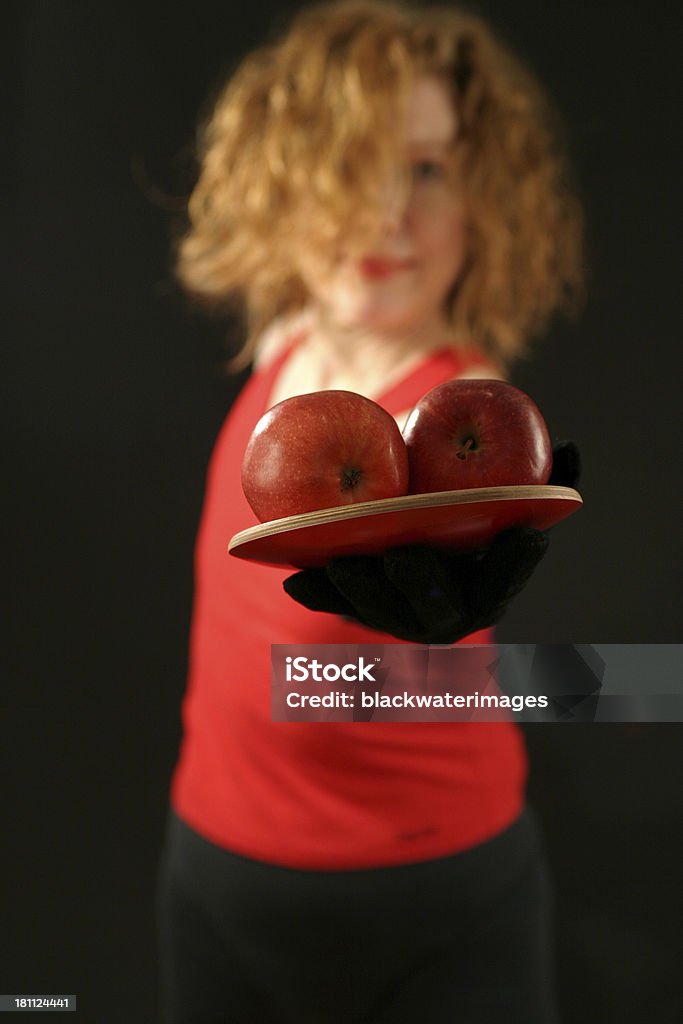 Pflege für einen Apfel? - Lizenzfrei Apfel Stock-Foto