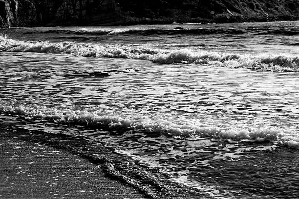 Sea water with breaking wave stock photo