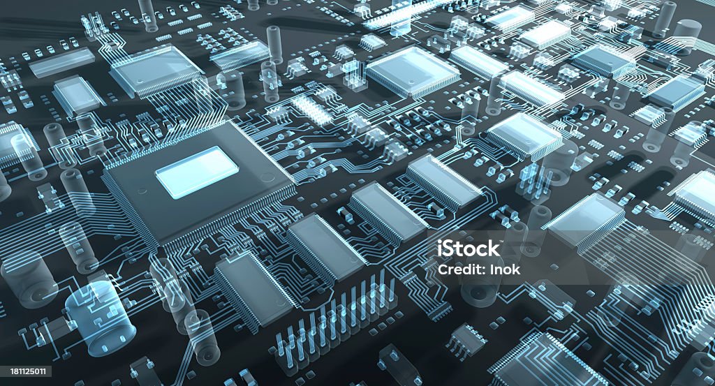 Astratto Hardware - Foto stock royalty-free di Scheda a circuito