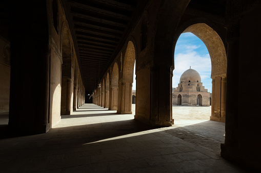 the Mosque of ibn Tulun in Cairo. medieval Cairo. Egypt.