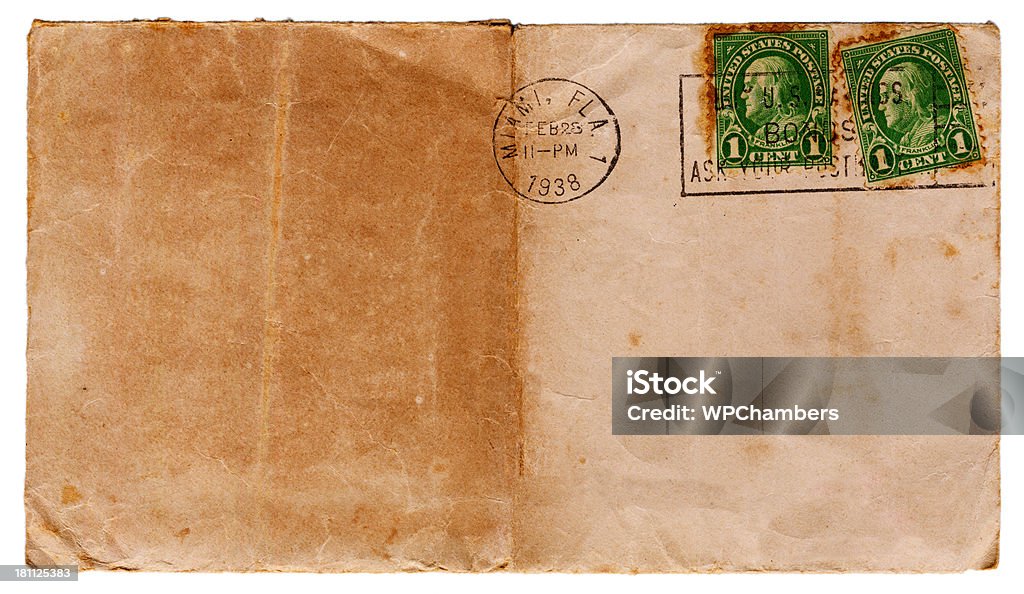 Vintage Envelope frente - 1938 - Royalty-free 1938 Foto de stock