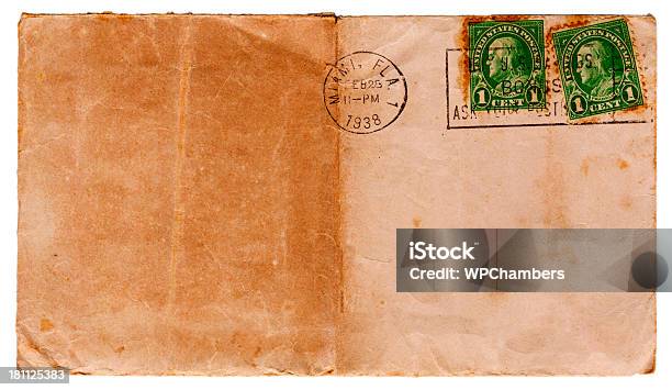 Vintage Envelope Frente 1938 - Fotografias de stock e mais imagens de 1938 - 1938, Antigo, Beleza