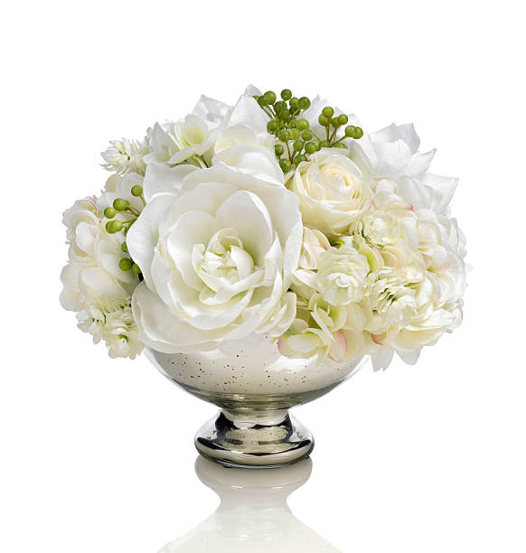 istock Large White Amaryllis and Hydrangea bouquet on white background 181125864