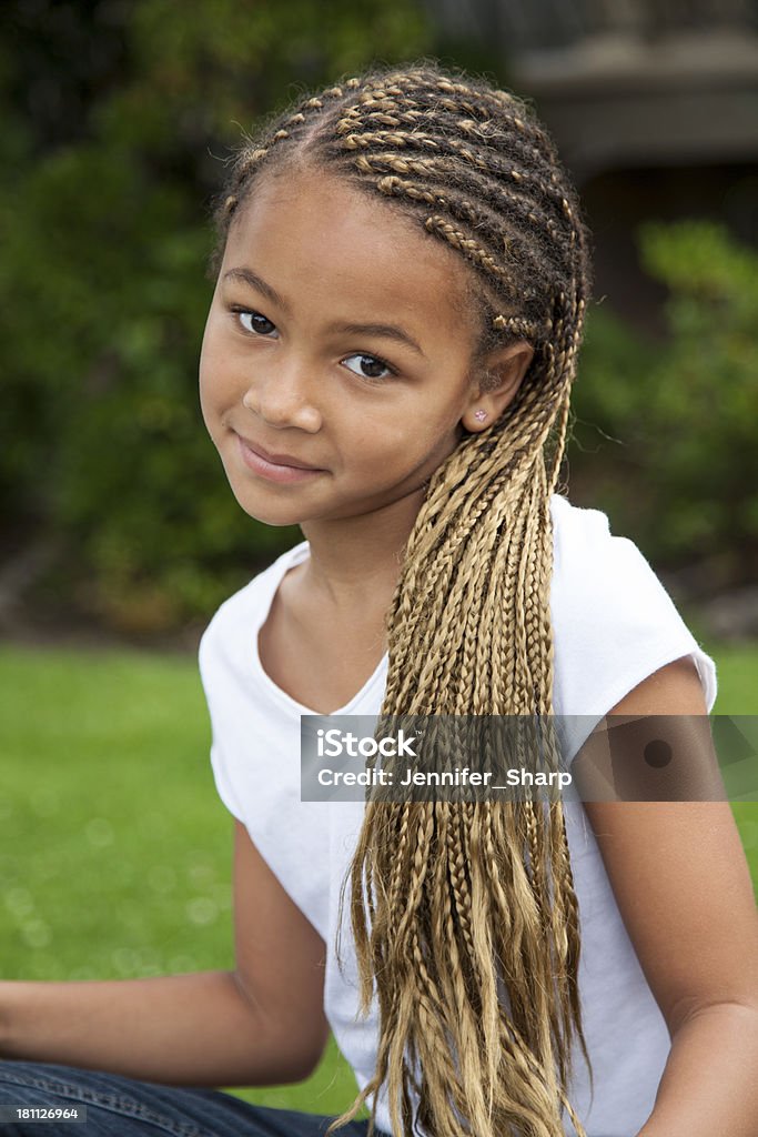 Beautiful African American 6 Year Old Outside Stock Photo - Download Image  Now - Cornrow Braids, Braided Hair, Child - iStock