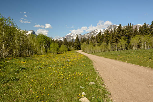 Hidden Road To the Rocky Mountains stock photo