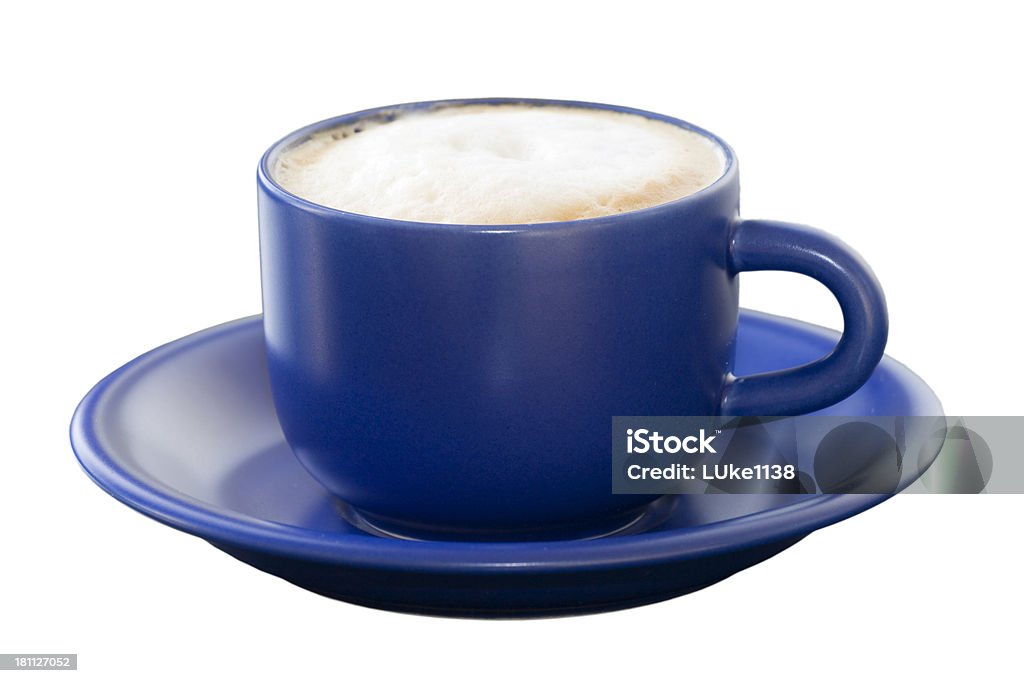 Hot Coffee A cup of hot coffee. Blue Stock Photo