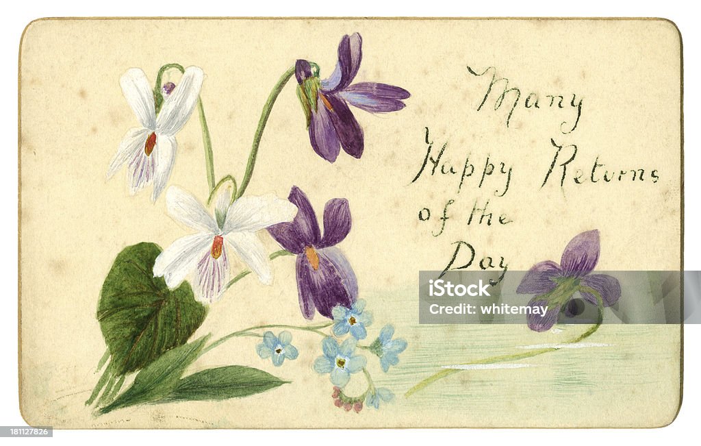 Victorian caseira cartão de aniversário, 1890 - Ilustração de Cartão de Felicitação royalty-free