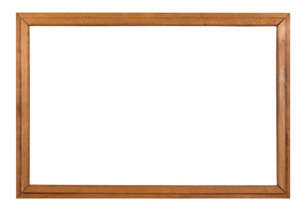 istock Empty wooden photo frame on white background 1811279023