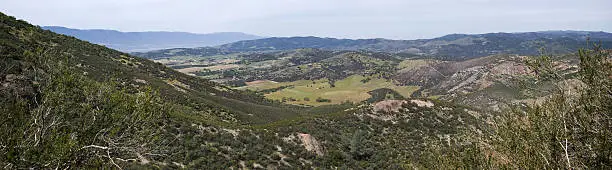 Looking west from the Gabilan Range toward the Salinas Valley and Santa Lucia Range, San Benito and Monterey Counties, California. 