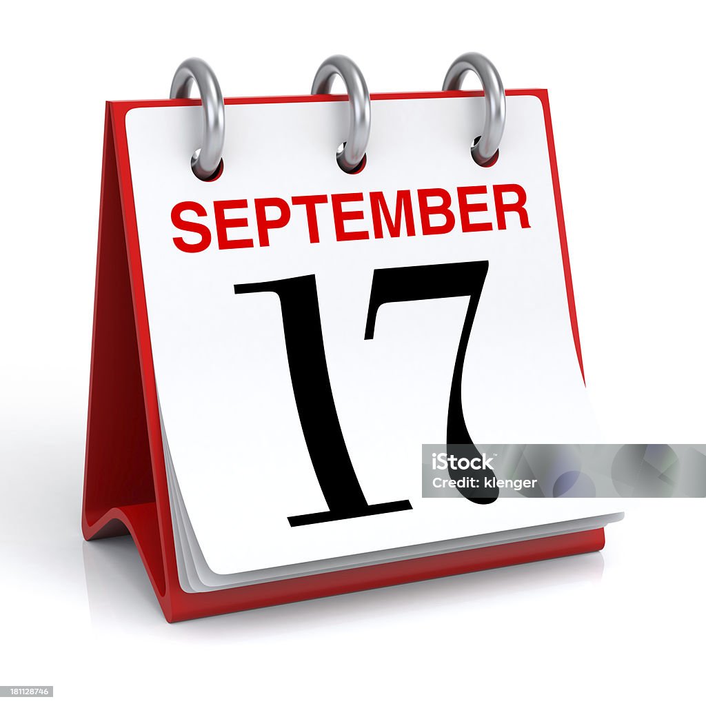 September Calendar 3D Rendering Calendar Stock Photo