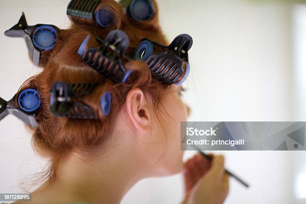 Hair Rollers Stock Photo - Download Image Now - Adult, Adults Only, Beauty
