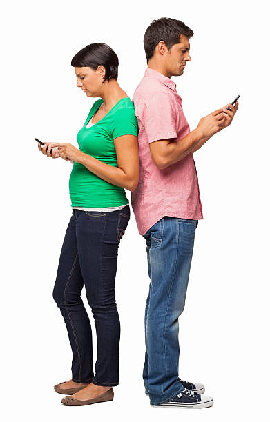 istock Couple Text Messaging On Cell Phones - Isolated 181128978