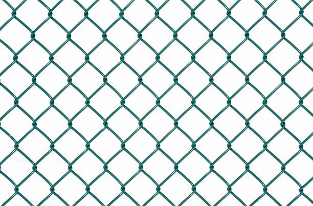 istock Green Metal wire fence 181129590