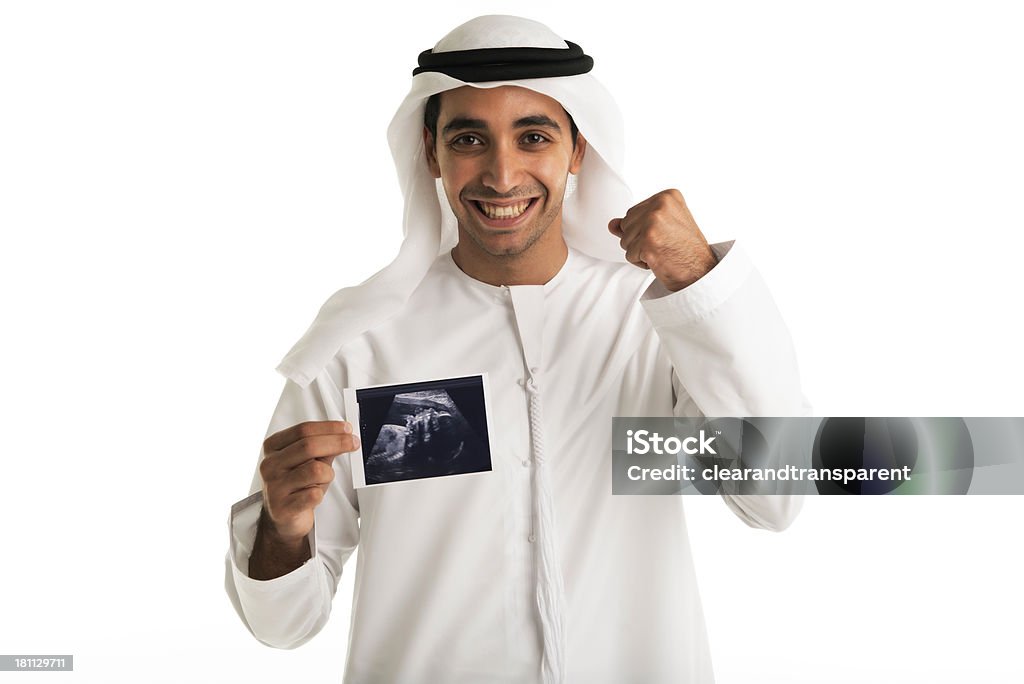 Feliz homem Árabe segurando bebê pic - Royalty-free Adulto Foto de stock