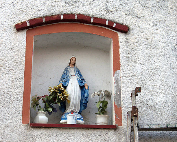They even had a ladder to go mind the alter.Other religious images;