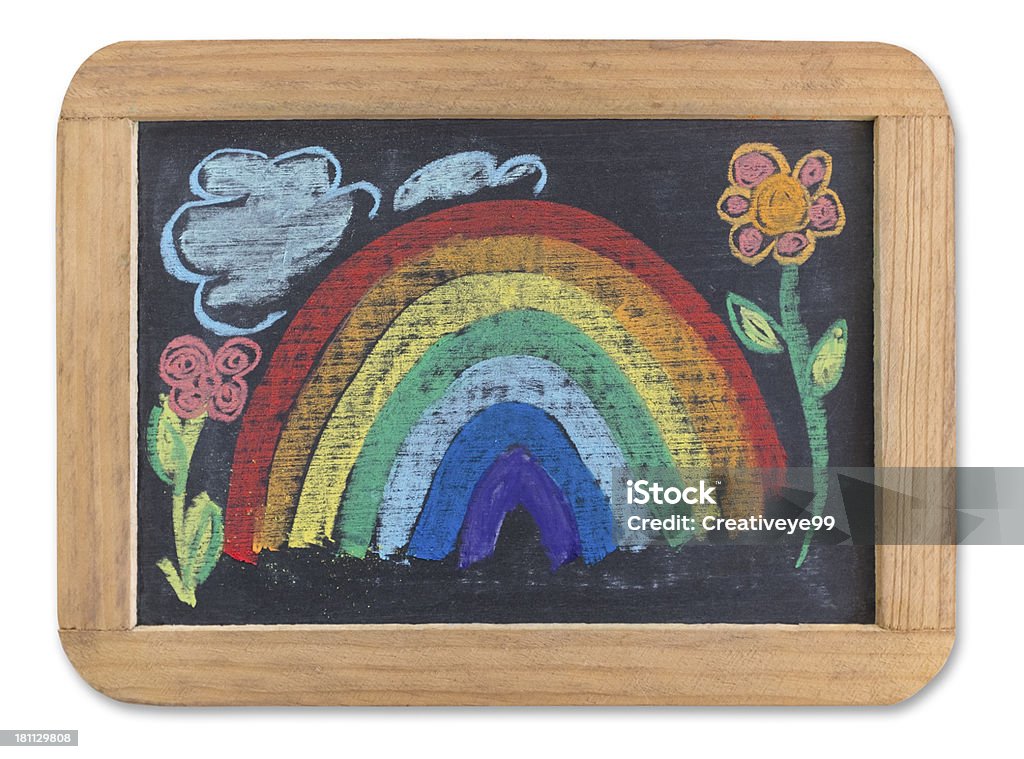 Rainbow Disegno a gesso - Foto stock royalty-free di Arancione