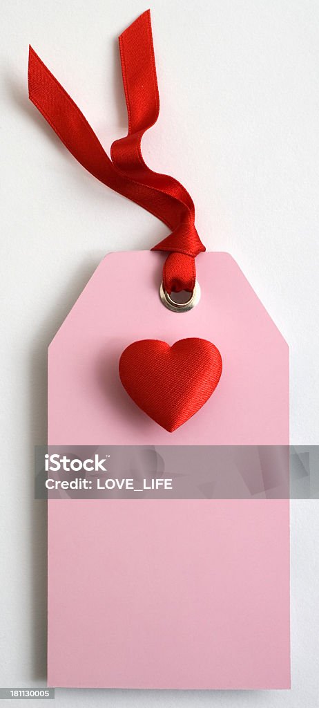 Rosa Geschenkkarte und Herz - Lizenzfrei Band Stock-Foto