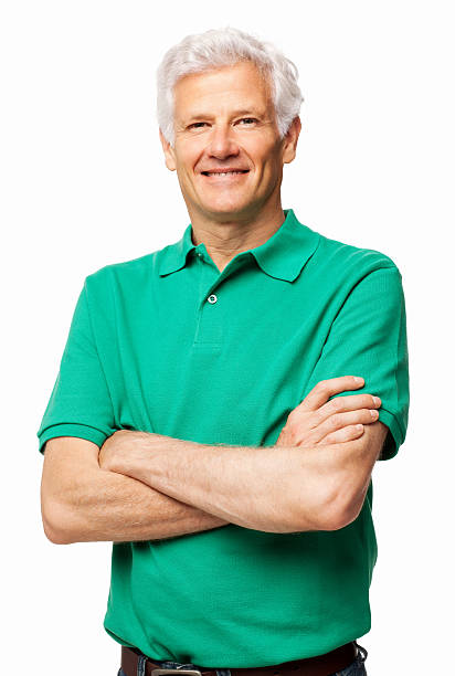 istock Senior Man Standing With Arms Crossed - Isolated 181130344