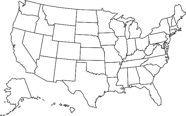 USA map outline The USA map was traced and simplified in Adobe Illustrator on 8 MAY 2012 from a copyright-free resource below: black and white map of united states stock illustrations