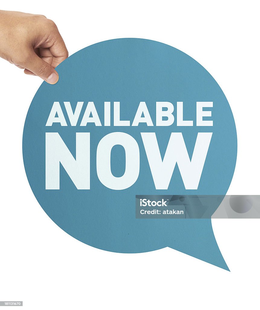 Available Now Available Now speech bubble Accessibility Stock Photo