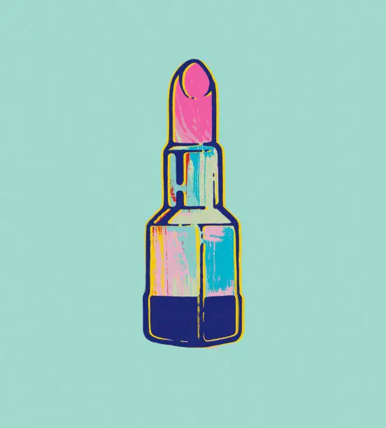 Vector illustration of Open Lipstick Pop Art style