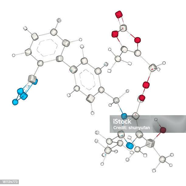 Drugmodel Olmesartan Stockfoto und mehr Bilder von Angiotensine - Angiotensine, Atom, Bildung