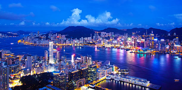 Kowloon and Hong Kong  central plaza hong kong stock pictures, royalty-free photos & images