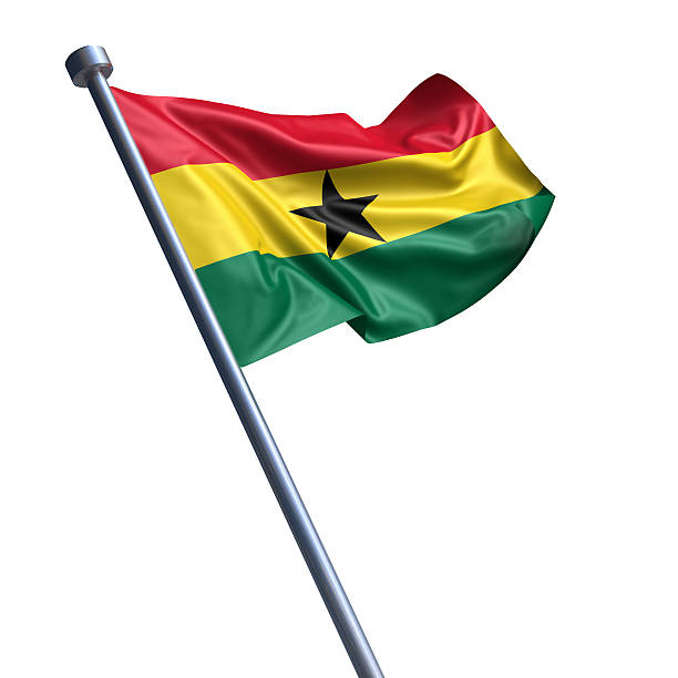 Closeup of grunge Ghana flag
