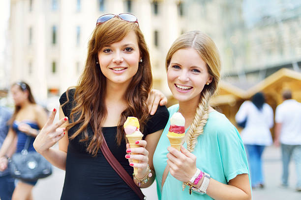 istock Young friends together eating icecream 181135653
