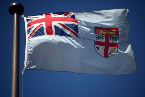 Flag of Fiji up close.