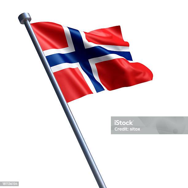 Flag Of Norway Isolated On White Stock Photo - Download Image Now - Cut Out, Europe, European Union
