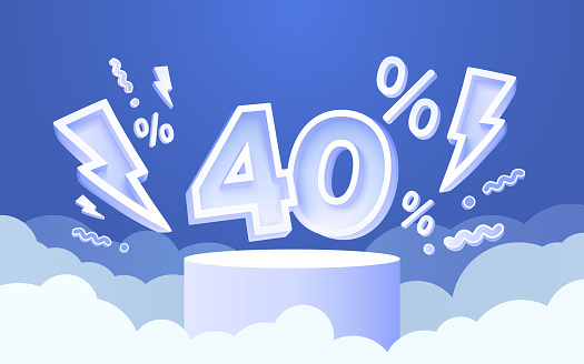 Sale off 40 Percentage, gift save offer, special banner discount. Vector