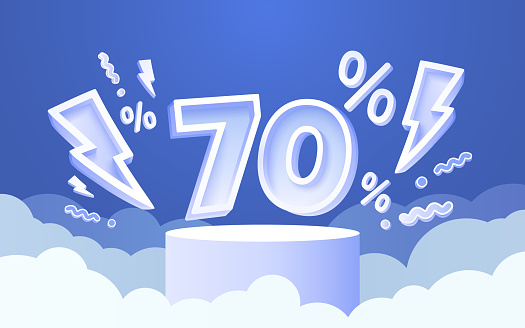 Sale off 70 Percentage, gift save offer, special banner discount. Vector