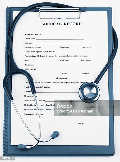 A Medical Record With A Stethoscope Stock Photo - Download Image Now - Accidents and Disasters, Alphabet, Analyzing
