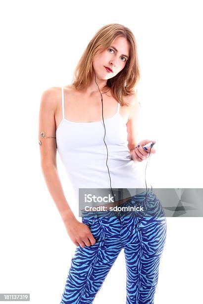 Mp3 플레이어 MP3 플레이어에 대한 스톡 사진 및 기타 이미지 - MP3 플레이어, 가냘픈, 갈색 머리