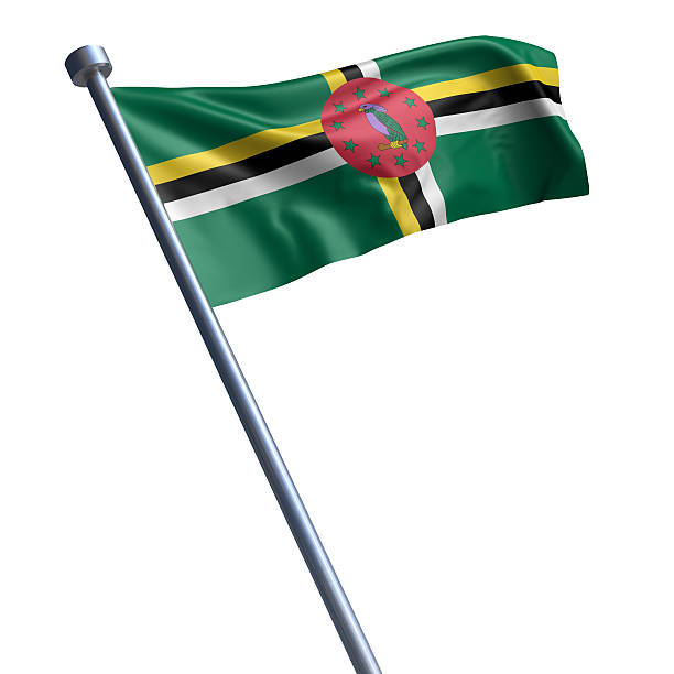 Dominica national waving flag