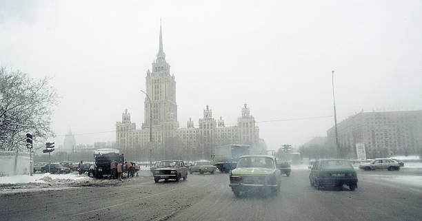 Driving along a Moscow street in January.See also: