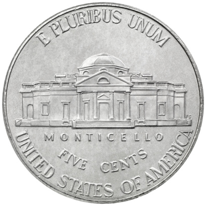 A United states Nickle, or 1/20 dollar.