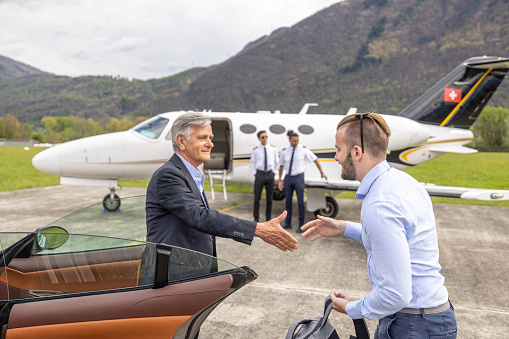 Private jet travel concept, business travel at the next level