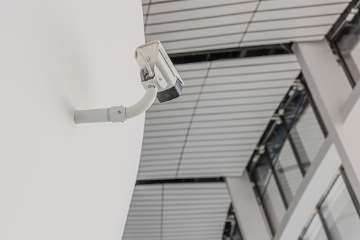 Surveillance Cameras in Boarding Gates of an International Airport Departure Hall