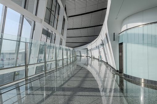 Boarding Gates in the International Airport Departure Hall